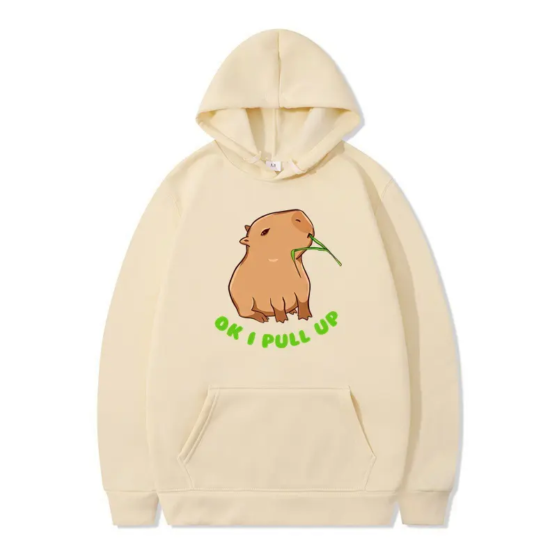 2025 New Autumn/Winter Anime Funny Capibala Hoodie for Men and Women Couple Hoodie Hoodie with Velvet Top