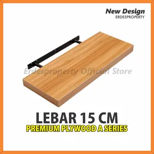 Rak Dinding Ambalan Lebar Extra 15 CM PLYWOOD besi
