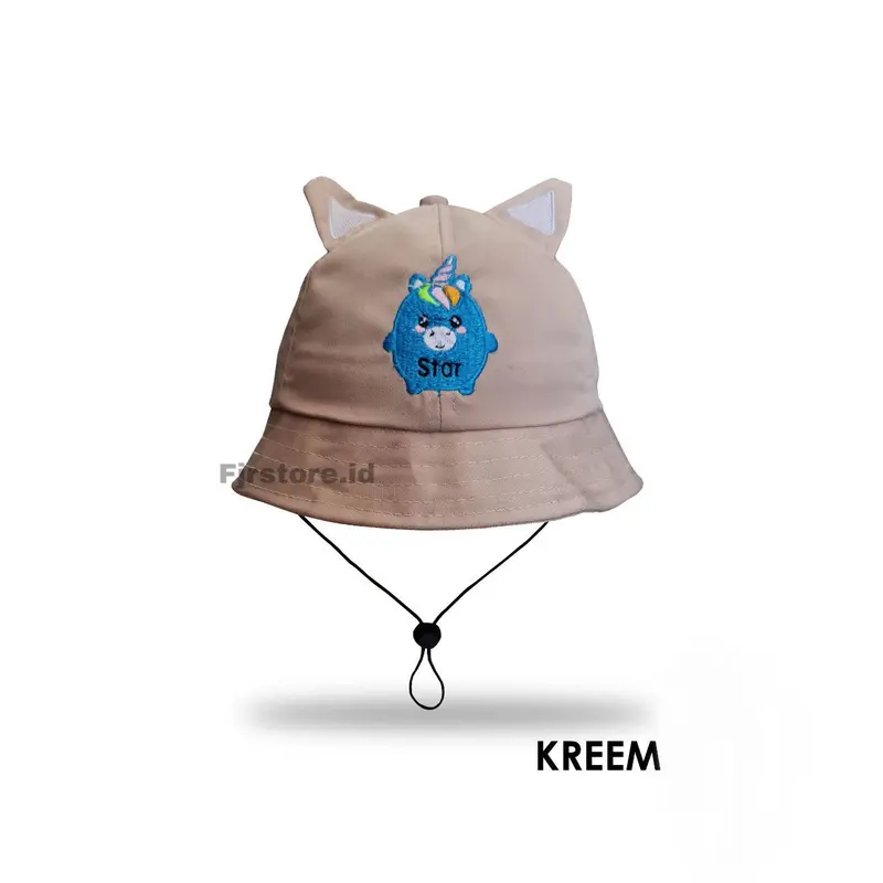 Topi Bucket Hat Anak Motif Bordir Wisky-Squishy | Bucket Anak Laki-Laki Dan Anak Perempuan 2