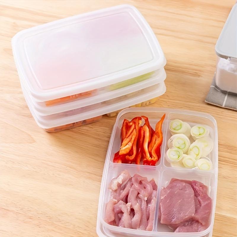 Bekas Penyimpanan Makanan, 2 Pek, Bahan PVC, 4 Petak dengan Penutup ...