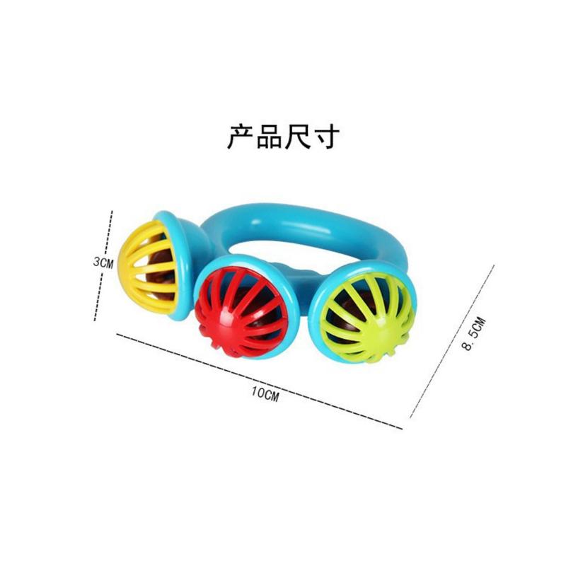 Baby Rattles Infants and Young Children Are Soothing Bells 0-3 Years Old Shake The Three-head Bell Color Baby Hand Grab The Bell 4