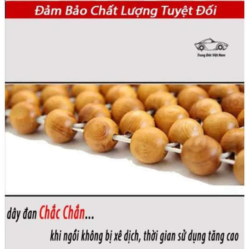 Lót Ghế Ô Tô Hạt Gỗ Thông 100% Tự Nhiên Họa Tiết Đan Hoa Cao Cấp 8