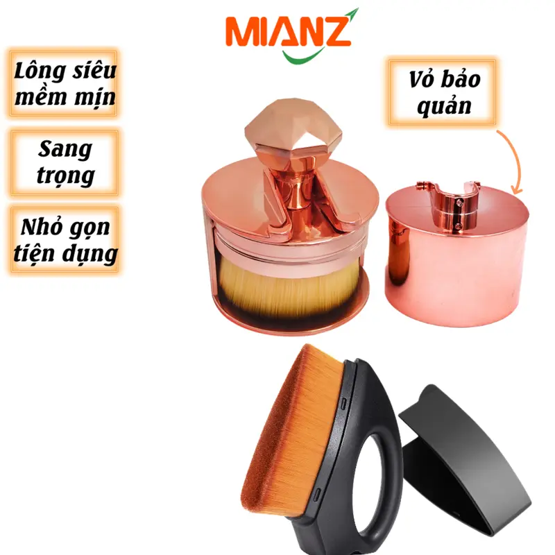 Dụng cụ tán kem nền trang điểm MIANZ, cọ tán kem, đánh phấn lông mềm mịn thiết kế vừa tay 0