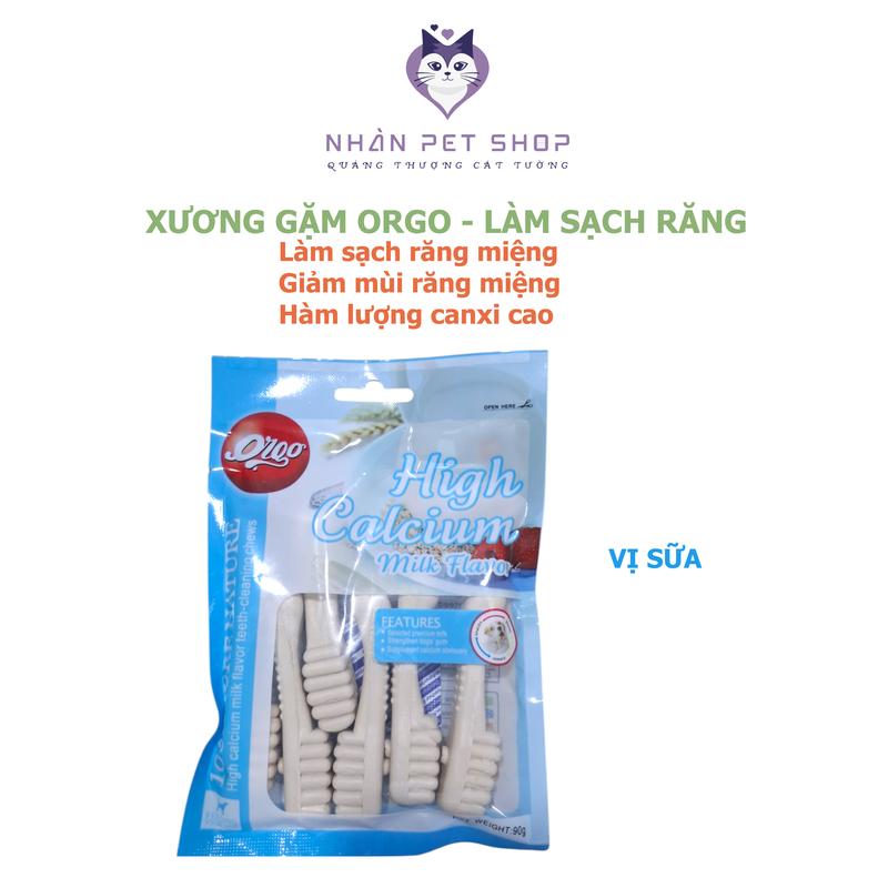 Bánh xương Orgo bổ sung Canxi gặm sạch răng thơm miệng cho bé cún gói 90g - Nhàn Pet Shop 4