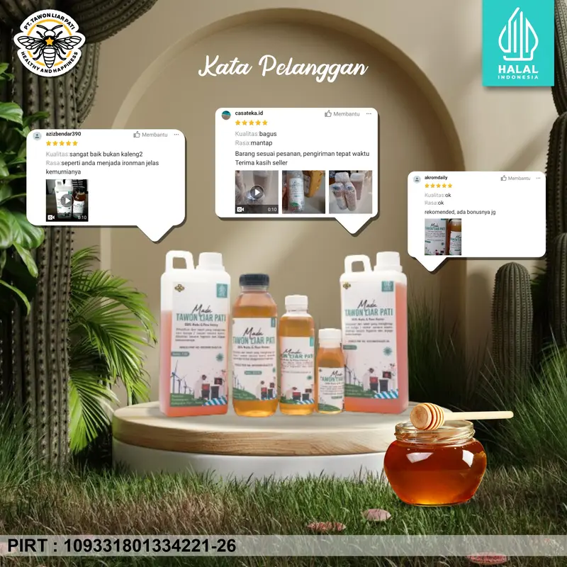 Madu Murni Alami kemasan botol Tawon Liar Pati Honey 6