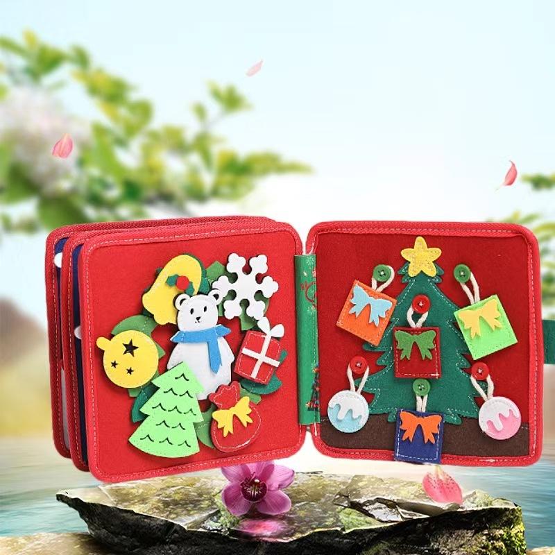 Product Introduction of Children's Tear-Proof Deer Book, Good Night Felt Quiet Book Toy, Early Education Pop-up Book, Enlightenment Baby Cloth Book jumping  cactus 14