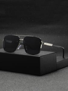 Lentes de sol metálicos para hombre, lentes casuales y modernos para uso diario, accesorios de moda para actividades al aire libre