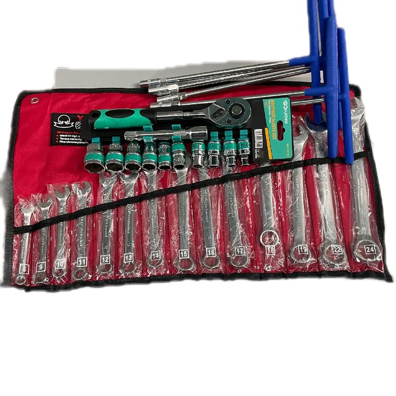 ComBo 3 Món sửa  Chữa có 1 bộ khẩu 12 chi tiết 1/2 GF + 1 bộ cờ lê 8-24 + 1 bộ khoá T 8/10/12/13/14 4