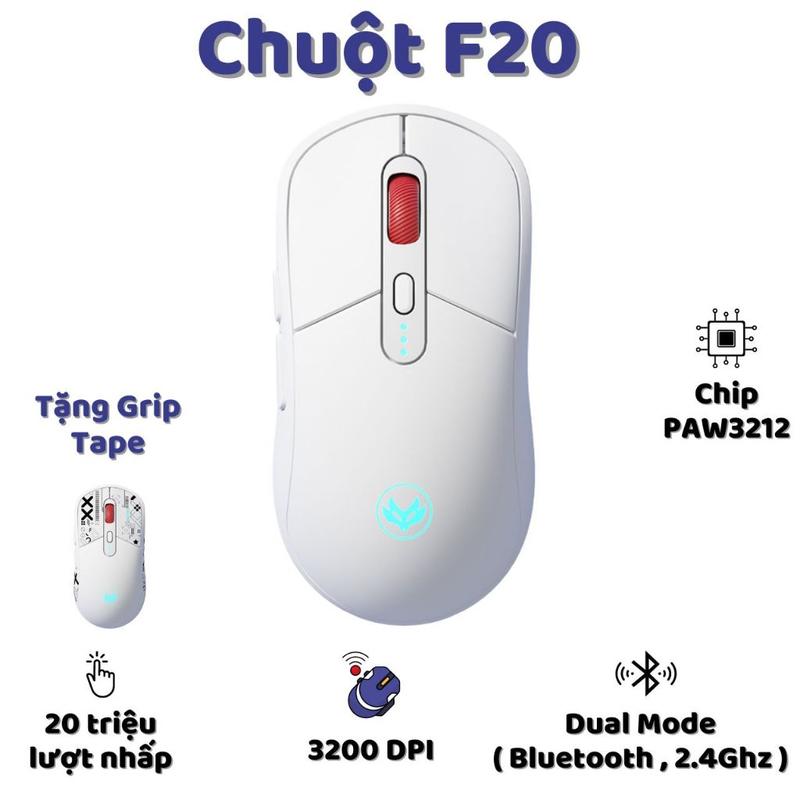 Chuột silent bluetooth không dây Atas F20 - Dual Mode - Pin sạc 500mah - Sử dụng liên tục 50h