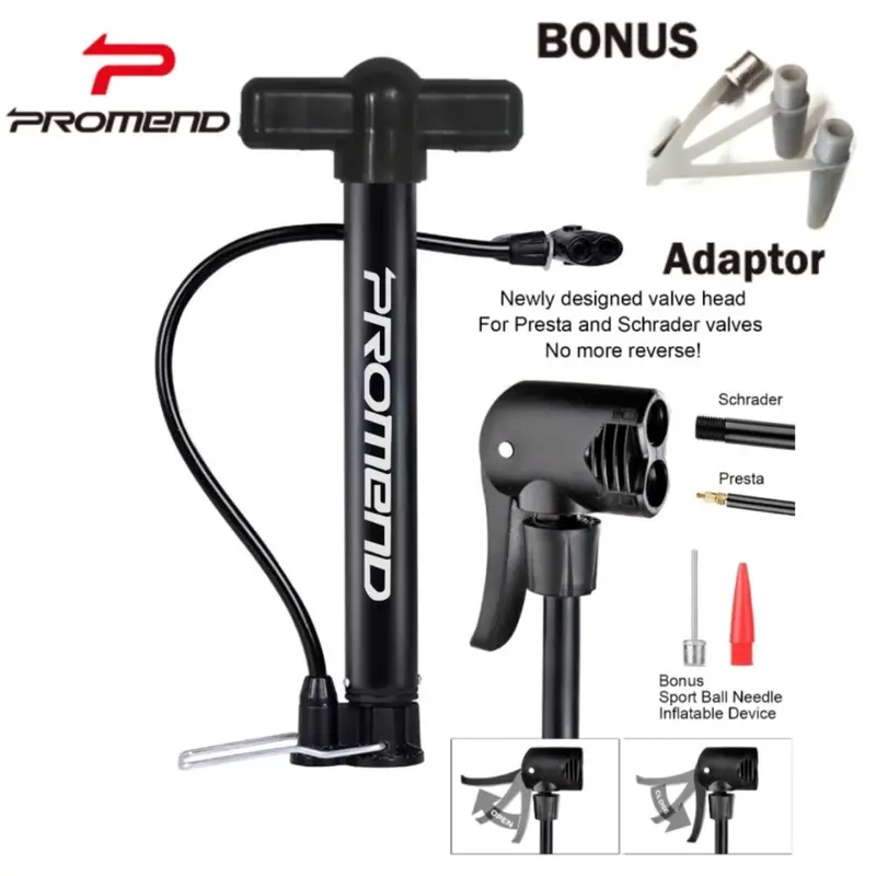 BISA COD - Pompa Sepeda Promend P02 120 PSI Alloy Pentil Schrader dan Presta 1