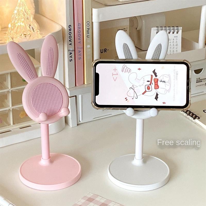 Product Introduction of Adorable Rabbit Mobile Phone Bracket Adjustable Desktop Super Stable Lazy Bracket Binge-Watching Tool Accessories Cellphone Smartphone Stand Mount 12