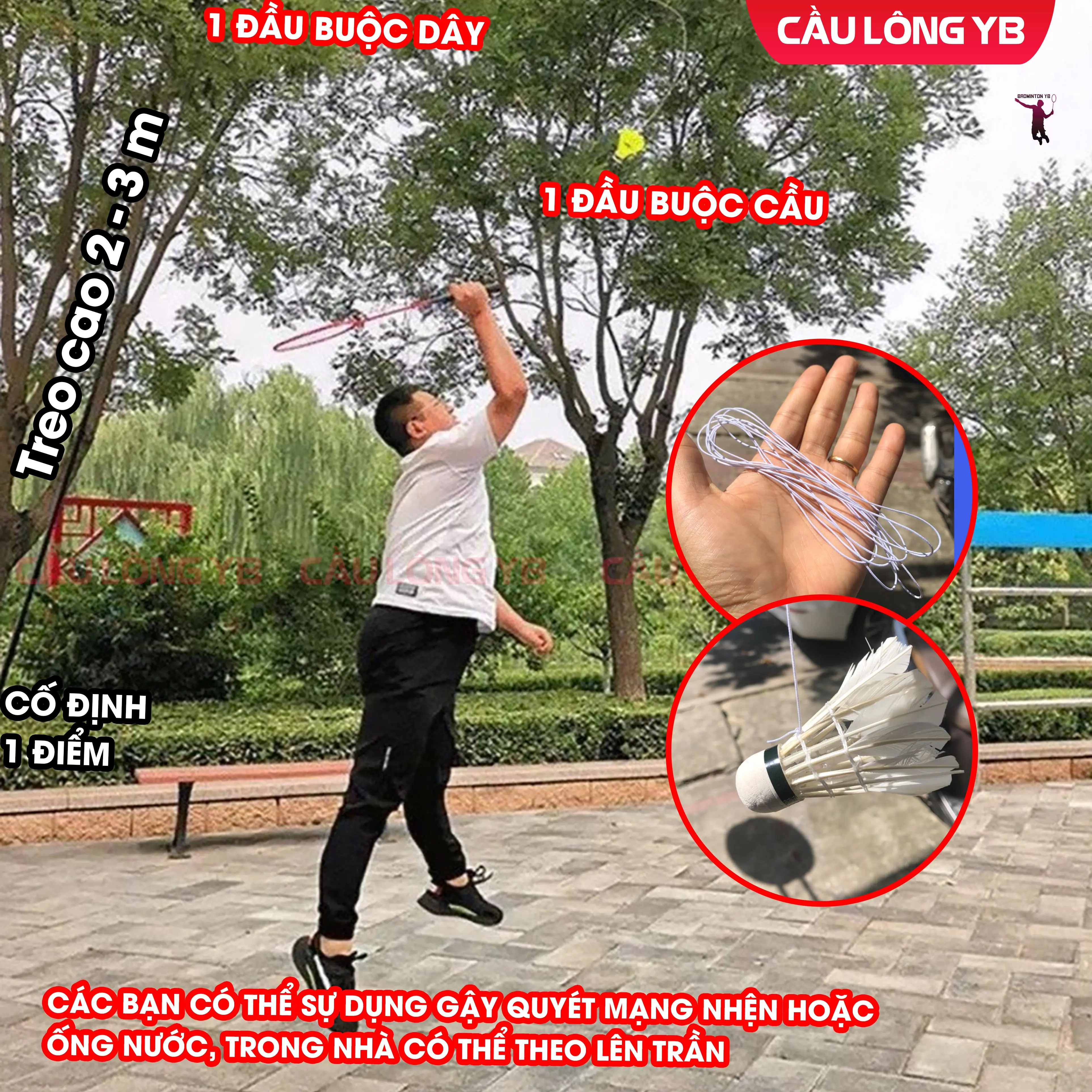 Dây thun đàn hồi tập luyện phản xạ cầu lông