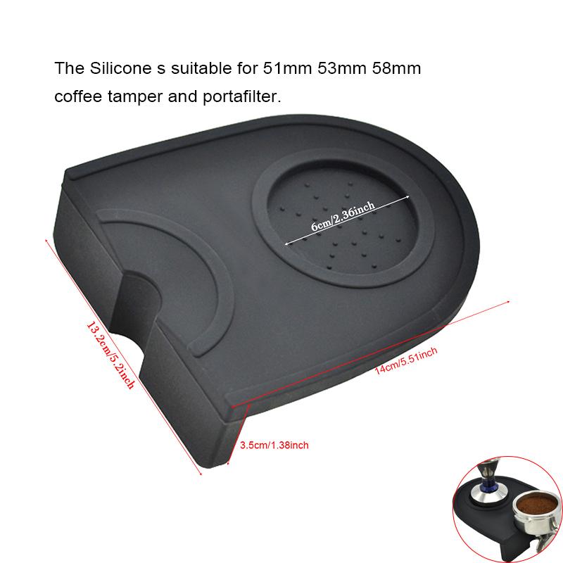 Product Introduction of 2Pcs 51/53/58mm Espresso Coffee Tamper Distributor Leveler Coffee Tampers Tool Accessories For 51/54/58mm Portafilter Barista Tools Silicone Corner Mat 28
