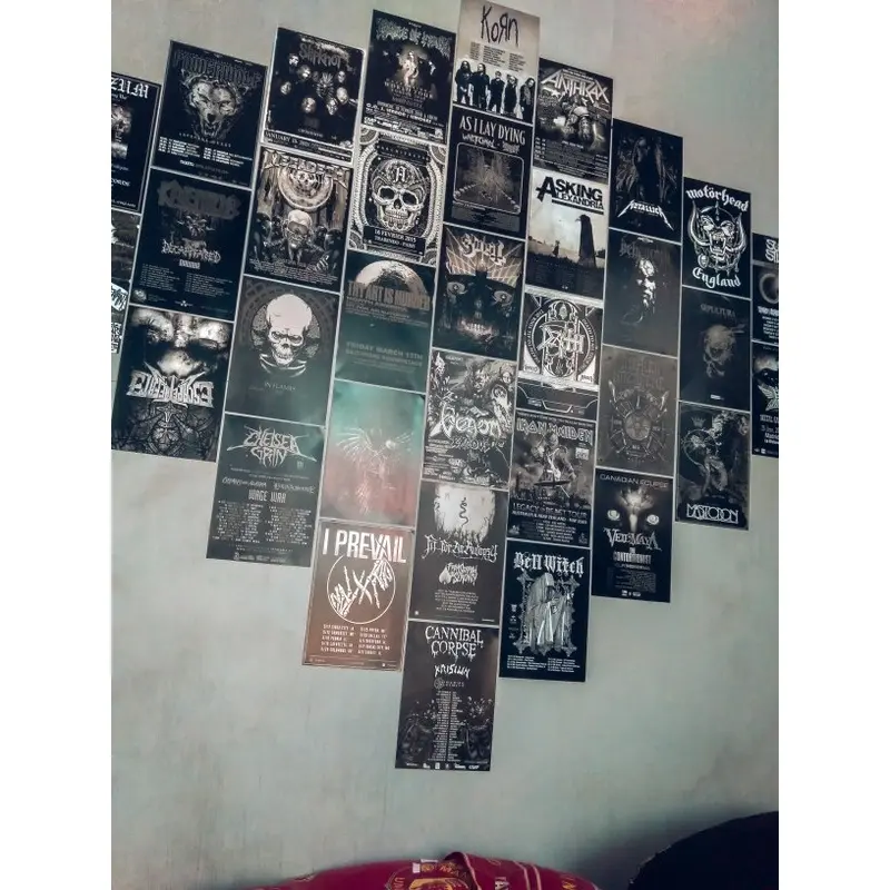 [50 PCS] Poster Stiker Monochrome Band Rock/Metal/Punk/Hardcore/Skinhead - Kertas Art Album Series Polaroid 5