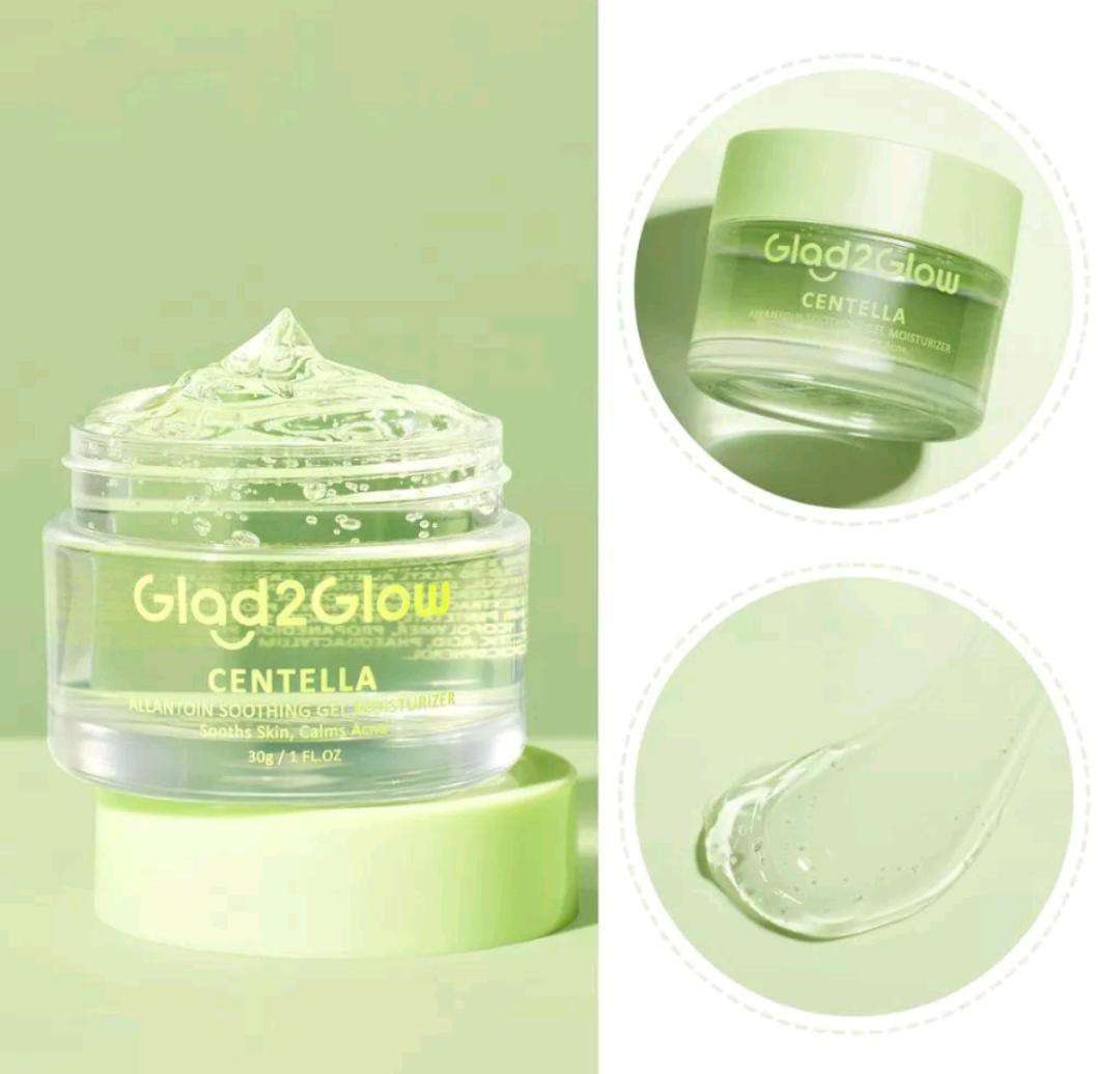 Glad2Glow Centella Allantoin Soothing Moisturizer Gel Repair Skin Barrier Oil-Control Hydrating Moisturizer Cream Berjerawat Wajah