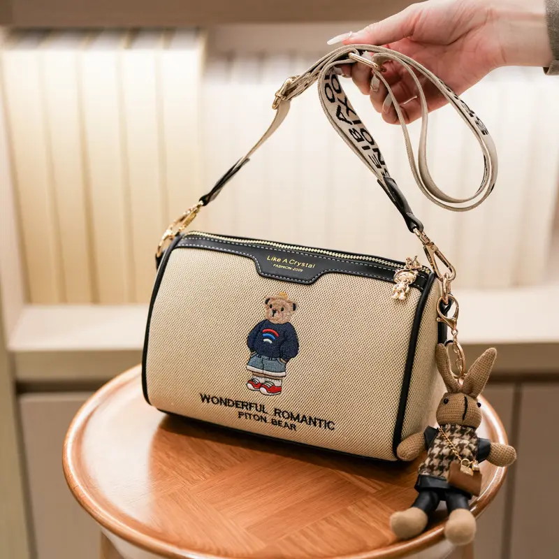 Women's Portable Bag Vintage Printed High Quality Crossbody Bag European and American Fashion Minimalist Original Design Pillow Bag All-Match Casual Shoulder Messenger Bag for Women
