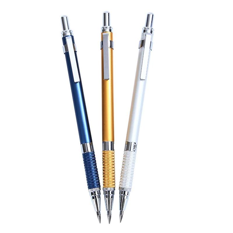 Bút chì Cơ kim loại, thiết kế đơn giản, trọng lực thấp, 2,0MM, bút chì đẩy, bút chì di chuyển, thích hợp cho đồ dùng văn phòng và trường học 4