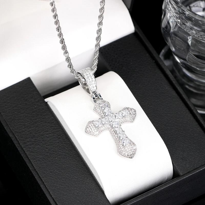 Product Introduction of Bộ Vòng Cổ và bông tai chữ thập, Lấp Lánh, với Zirconia, Phong cách Hiphop, Vibe Hiphop, Đồ trang sức Zirconia, Phát sáng, Vòng Cổ phong cách Hiphop 9