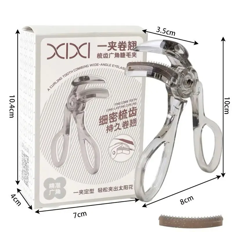 Kẹp Bấm Mi XIXI Góc Rộng Có Răng Cưa Bằng Nhựa Kèm Đệm Thay Thế 1