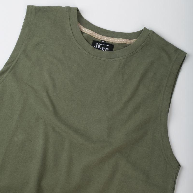 ￼Áo thun ba lỗ 100% cotton, thiết kế vạt bầu phong cách, áo thun nam thoáng khi thấm hút mồ hôi, thoải mái vận động 6