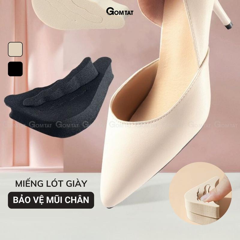Lót mũi giày cao gót tăng size GOMTAT cao cấp, miếng lót giày chống đau mũi bàn chân chất liệu cao su non an toàn chống rộng, chống gãy mũi giày - PY-2503