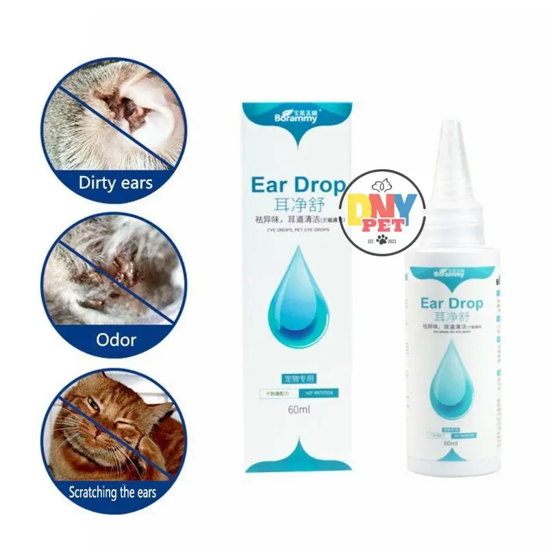 Dung Dịch Nhỏ Tai Vệ Sinh Borammy chiết xuất thiên nhiên làm sạch tai ngăn ngừa viêm nhiễm - 60ml Dành Cho Chó Mèo 1