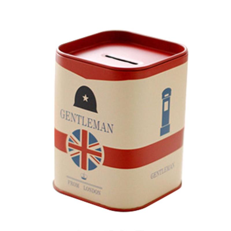 Con Heo Thiếc, Thiết Kế Hình Vuông Hoạt Hình, Hộp Đựng Bút, Bán Buôn, Tiết Kiệm Tiền, Con Heo Dễ Thương, Phong Cách Quý Ông London, Hộp Đựng Tiết Kiệm Tiền Bằng Thiếc