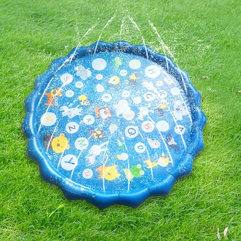 Round Inflatable Sprinkler Pad, 1 Set Outdoor Water Spray Mat, Summer Water Toy for Kids, Outdoor Water Toy for Pool, Beach, Park 3