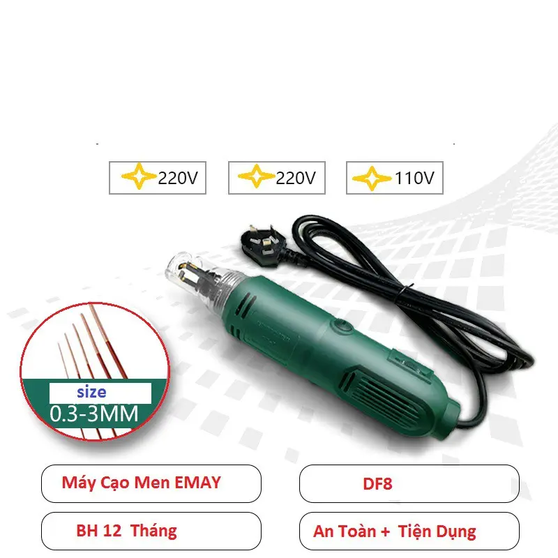 Máy Tuốt Men, Máy Cạo Men Dây Đồng, Máy Tuốt EMAY Dây Đồng Mini Dùng quấn motor điện, Lưỡi tuốt men rời 0