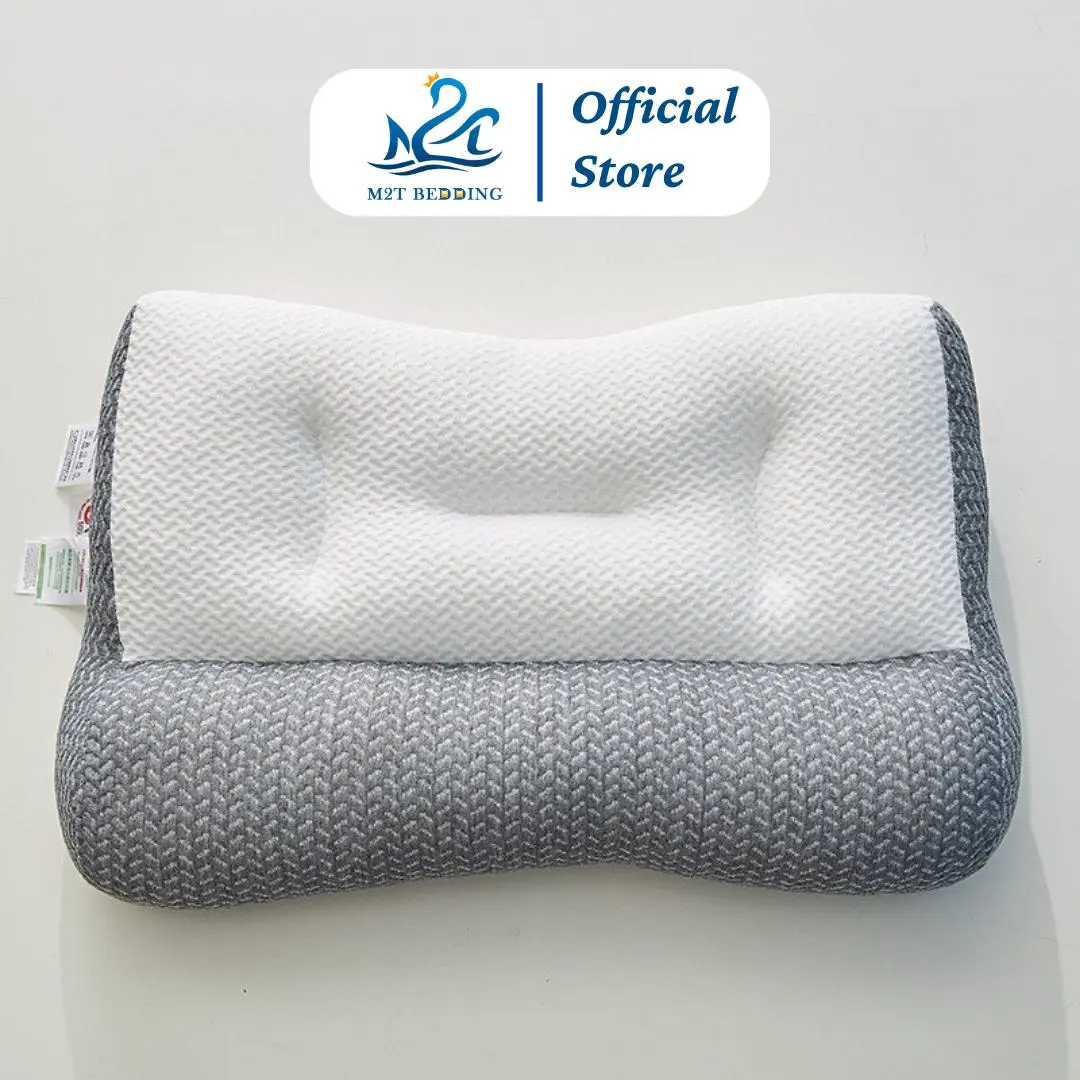 Gối công thái học phiên bản mới M2T BEDDING vải dệt kim lõi bông gòn tinh khiết hỗ trợ tư thế ngủ