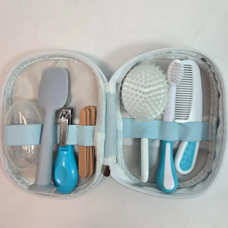 Baby Grooming Kit, 7 Counts/set Baby Nail Care Kit, Including Nail Clipper, Hair Brush, Comb, Scissors, Baby Essentials for Newborn 0
