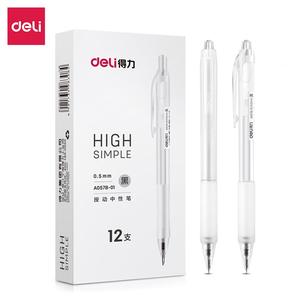 Bút gel A057B mực đen/ xanh ngòi 0.5mm Deli - Bút có đệm tay, vỏ trong suốt, mực nhanh khô dành cho học sinh, sinh viên, nhân viên văn phòng ghi chép takenote học tiếng trung hàn nhật