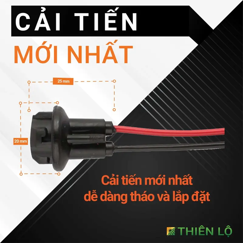 Đuôi đui gắn đèn xi nhan T1O đèn led t10 cao cấp phù hợp tất cả các đèn chân T10 của Thiên Lộ 2