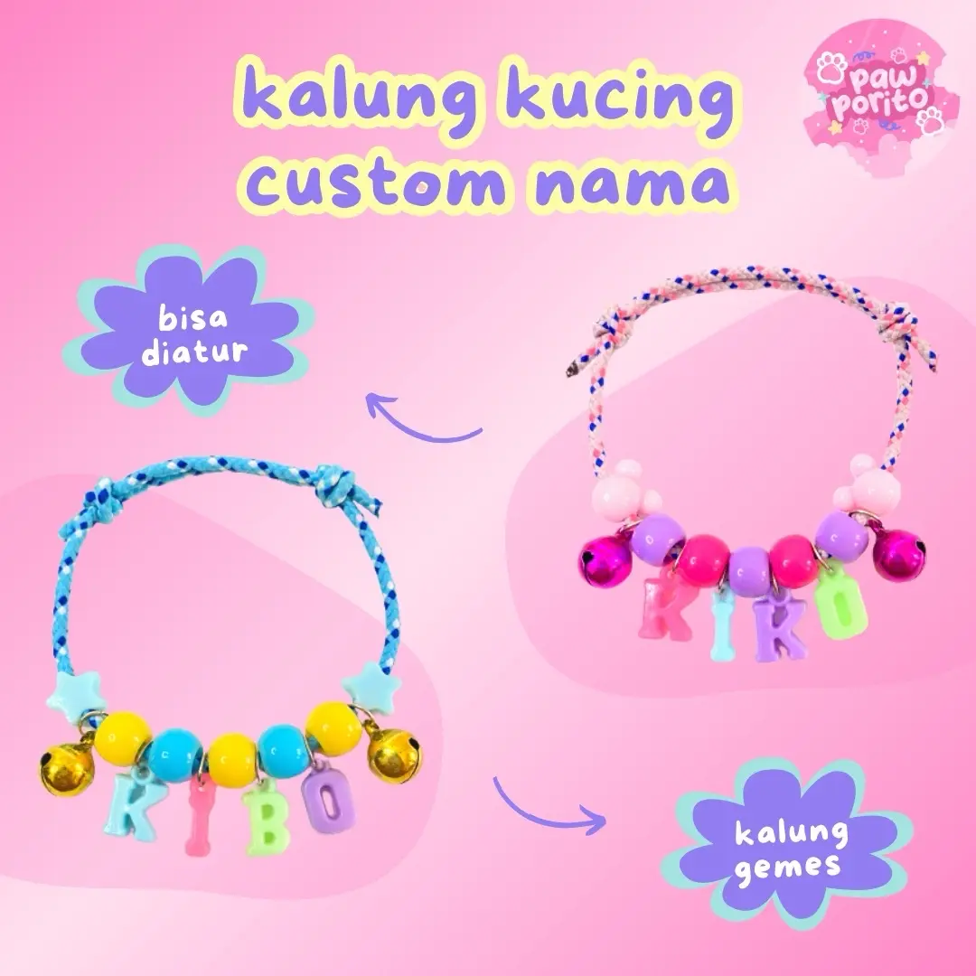 KALUNG KUCING DAN ANJING GEMES CUSTOM NAMA