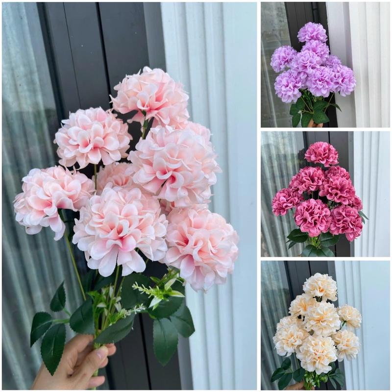 Cụm cúc tổ ong 9 bông _ hoa giả trang trí