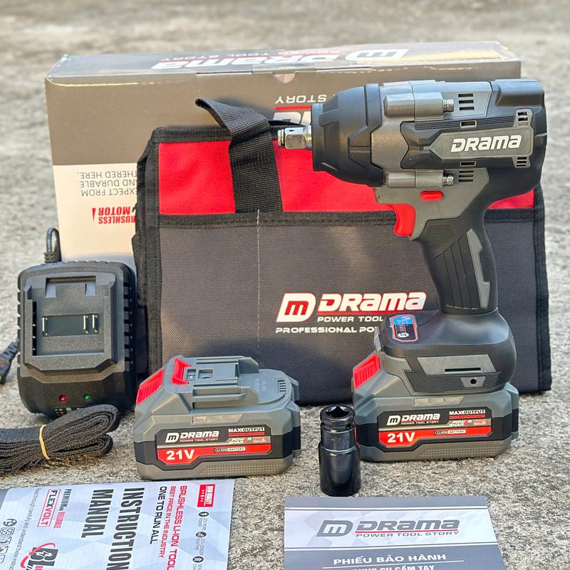 Máy Siết Bulong Drama Xám Mod.5598 Lực Siết 800N.m Đầu 1 2 Đặc Bảo Hành 6 Tháng