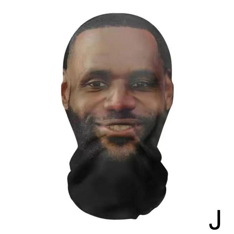 Product Introduction of 3D Printed Seamless Kanye Face Mask Celebrity Face Mask Funny Head Cover Riding Scarf Cosplay Headwear Hip Hop Hood 33