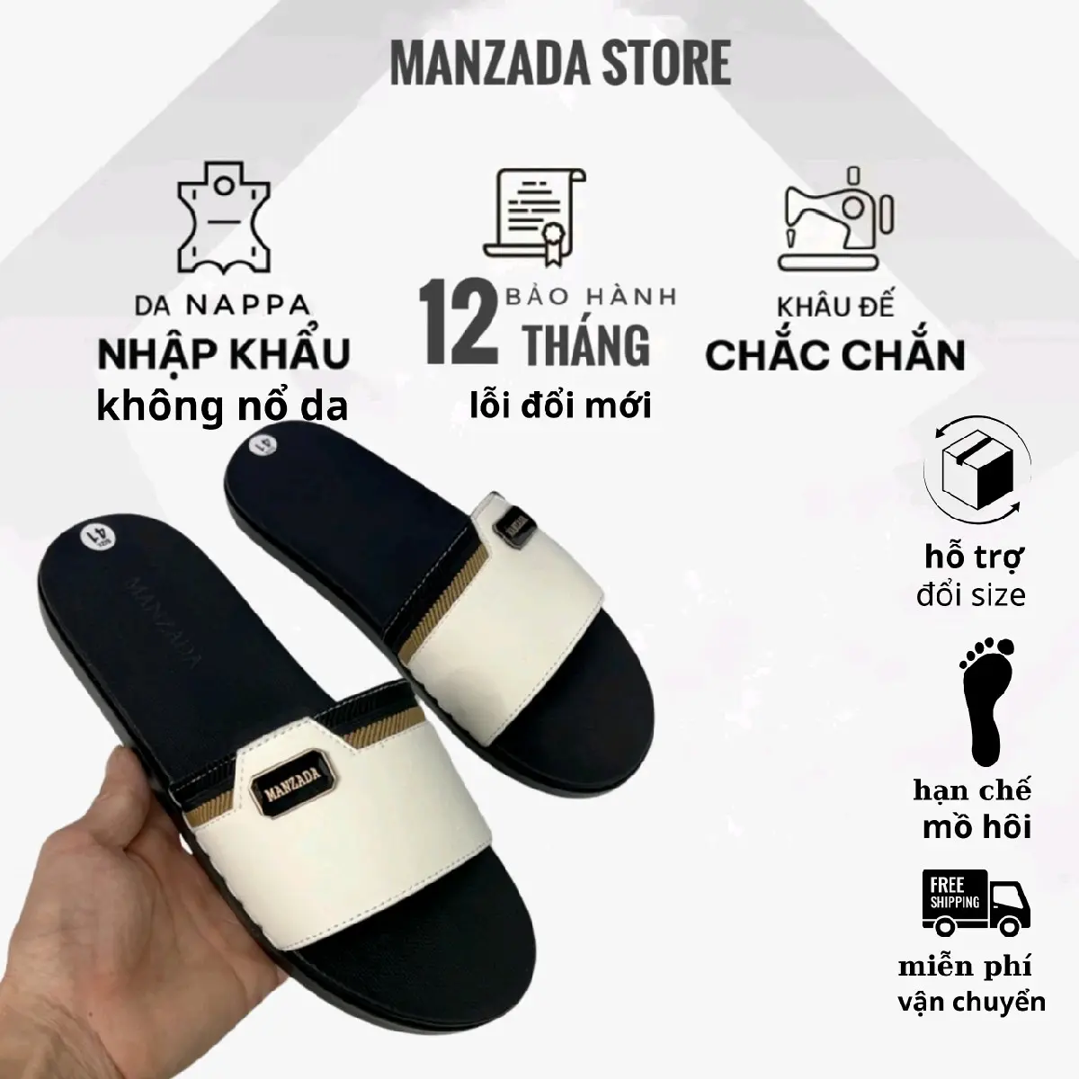dép nam quai ngang đế cao su đã khâu quai và đế đi rất êm chân Đế Bằng DéP Slipper Đồng Sandal giay de cali depnamdep 2024
