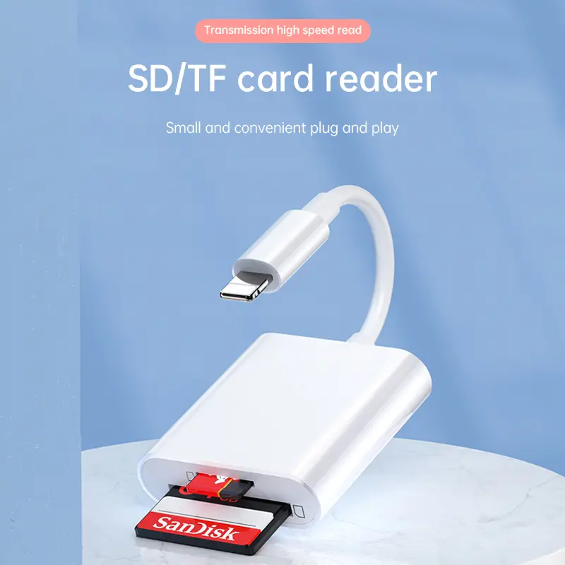 【COD】Terbaru 2026 Adaptor Lightning Pembaca Kartu Ponsel TF+SD 2-in-1 Adaptor OTG