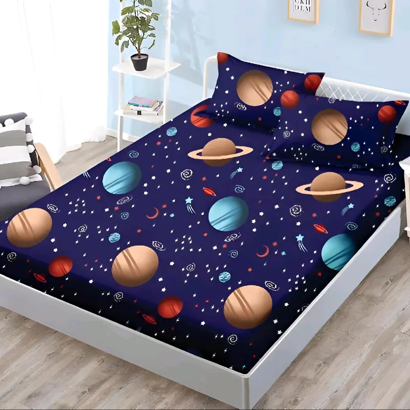 Seprei Motif Space Terbaru Sprei Kartun Luar Angkasa Termurah Seprai Katun No 1 King Size FREE Sarung Bantal Guling Sudut Karet Seprai 1