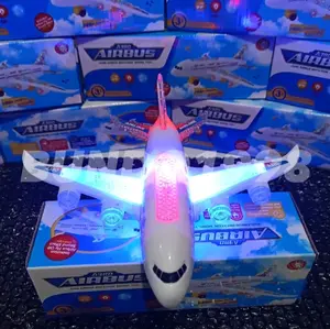 Mainan Anak Laki Laki Pesawat Airbus Mini Lampu Control Baterai Dewasa Perempuan Remote