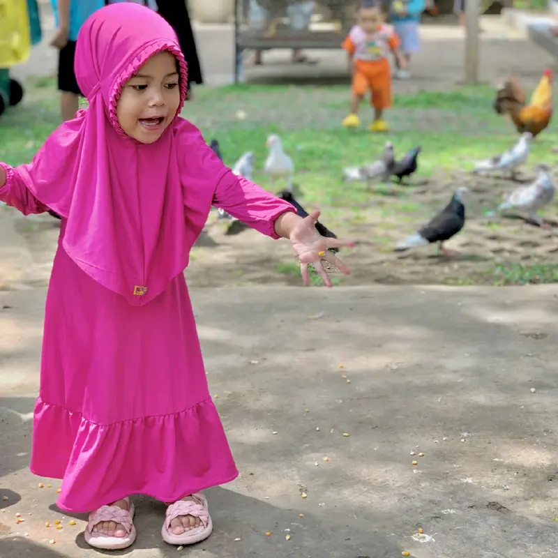 Setelan gamis hijab elsa anak Polos 0