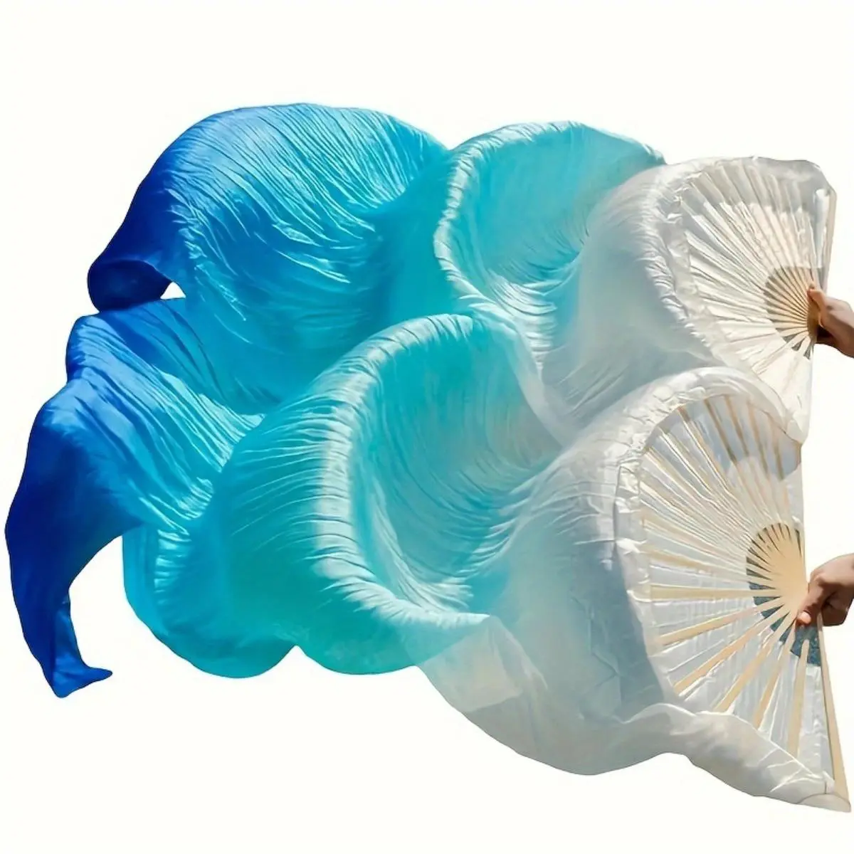 Dance Fan Face Yarn, 2/4/6 Counts/set Gradient Silk Like Hand Fan, Art Dance Fan, Suitable for Performance and Practice Accessories, Decoration