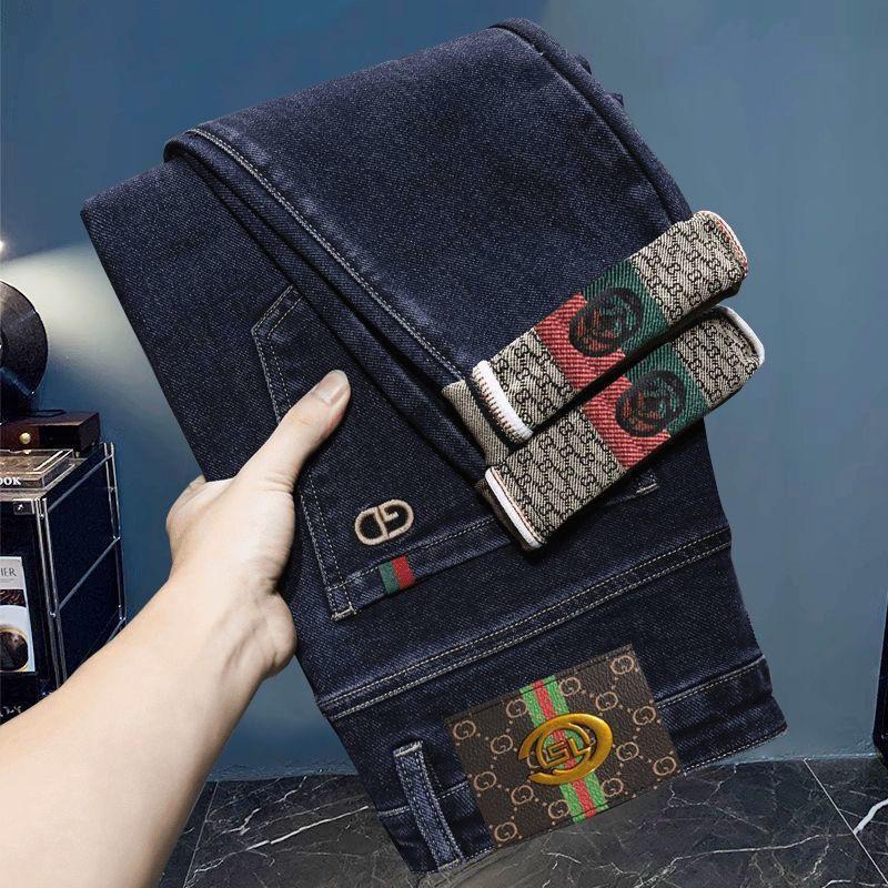 Quần Jean Nam, Cao Cấp, Hợp Xu hướng, Dáng Ôm, Cắt Thẳng, Co Giãn, Thời Trang, Dễ Phối Đồ, Thêu, Quần Dài, Hàng Mới Về 1