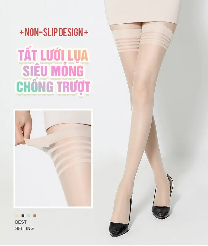 Vớ Da Dài Qua Gối Mỏng Nhẹ Sọc Ngang Quyến Rũ - VOI LÁ - VL2605 8