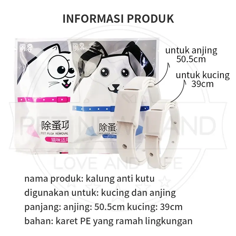 Kalung Anti Kutu Kucing Anjing Anti Serangga Pinjal Dapat Disesuaikan Aksesoris Hewan Peliharaan 1
