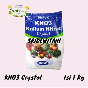 Pupuk KNO3 KALIUM NITRAT CRYSTAL ISI 1 KG Kristal Putih Tanaman Kebun menjadi hijau subur Pohon Tanah