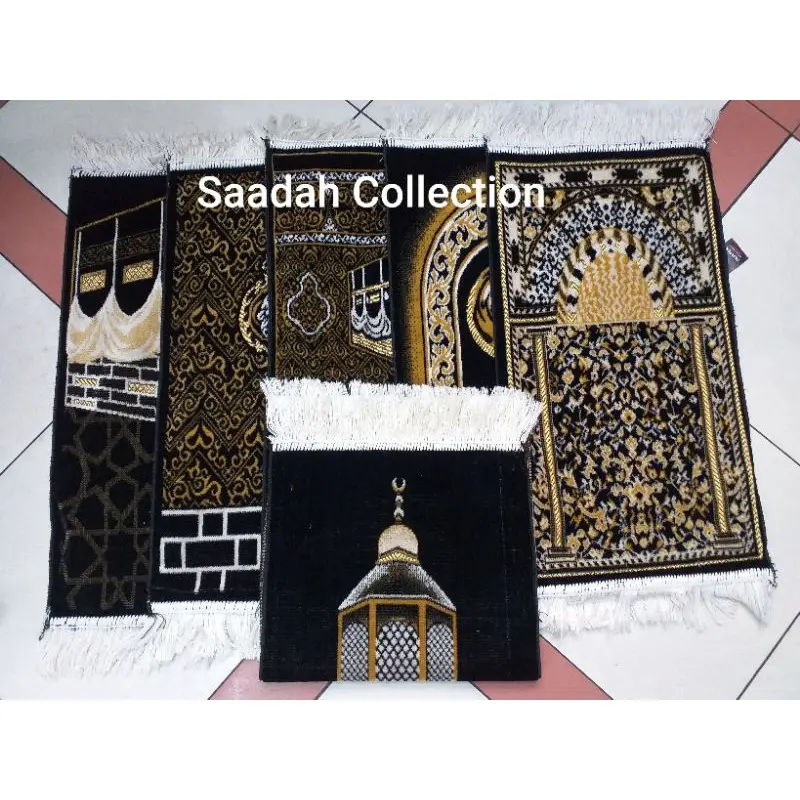 Sajadah Turki Mini Motif Kiswah Grosir/ecer Bisa buat oleh" Haji Atau Shopenir (ukuran -+32×55cm)