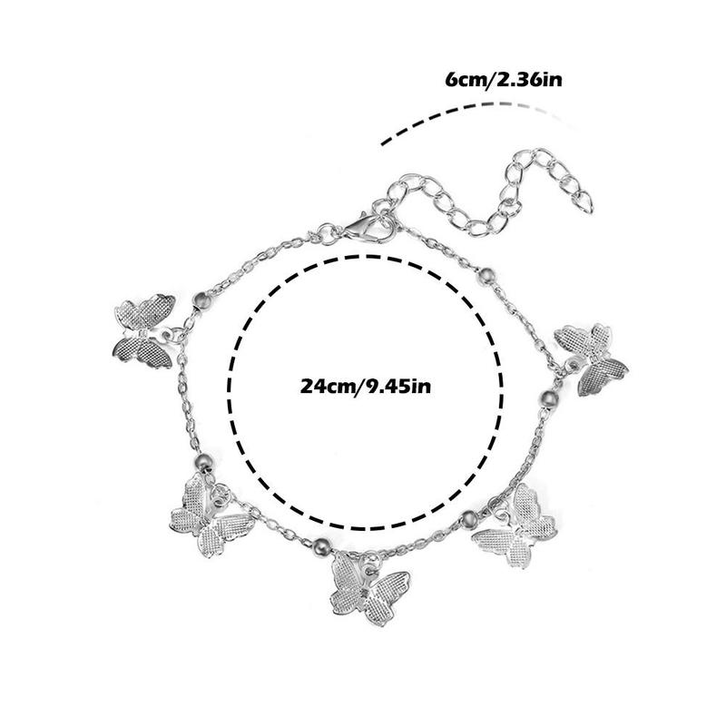 Product Introduction of Trang Trí Bàn Chân Đi Biển, Mặt Dây Chuyền Bướm Rỗng Phong Cách Thủ Công Với Dây Chuyền, L6J4 29