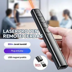 Penunjuk laser Penunjuk presentasi nirkabel Layar LED digital 200 meter Pengontrol jarak jauh nirkabel bertenaga baterai 2,4 GHz